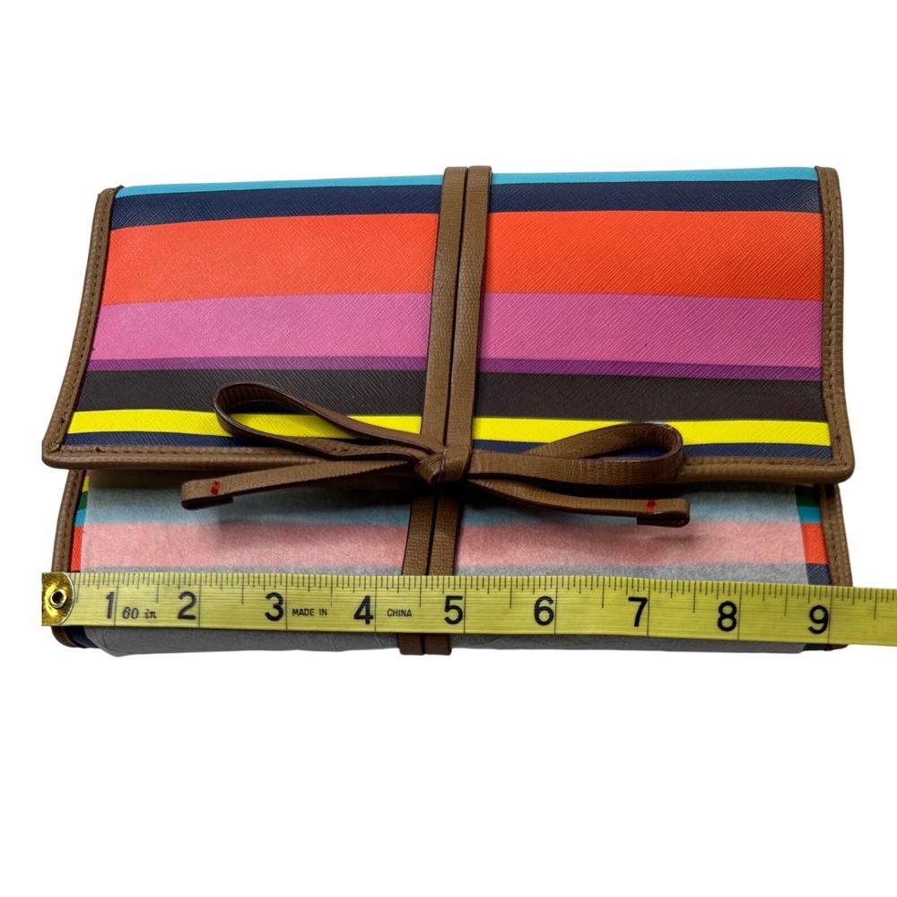 Stella & Dot Bring Your Bling Jewelry Roll Organizer Striped Travel Bag Multi